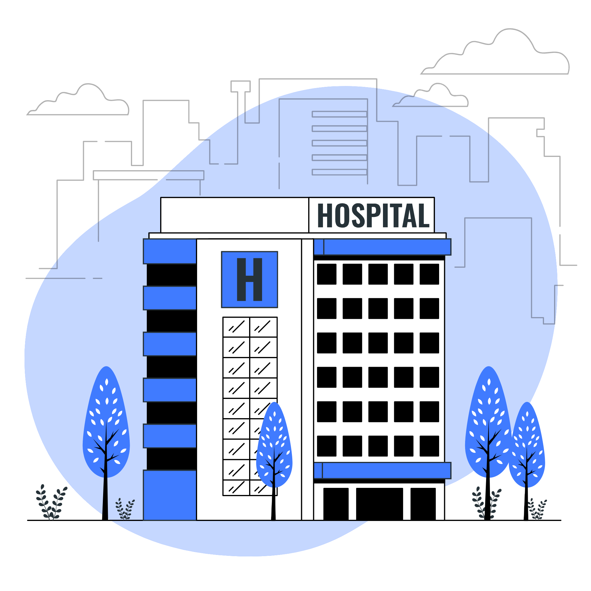 Hospital building illustration in SVG format