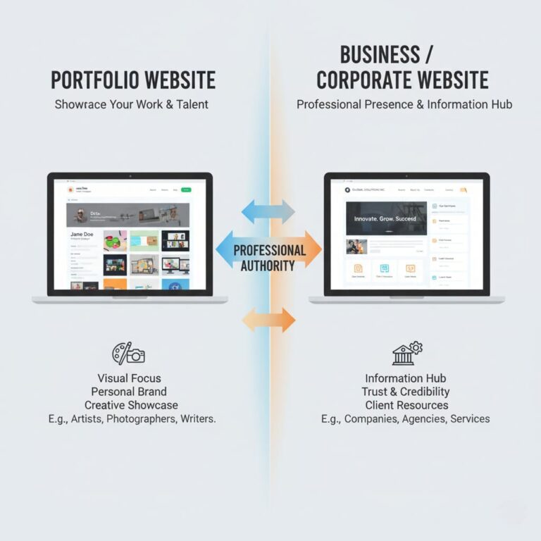 Comparison of portfolio and business websites