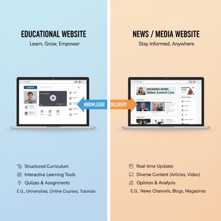 Comparison of educational and news websites